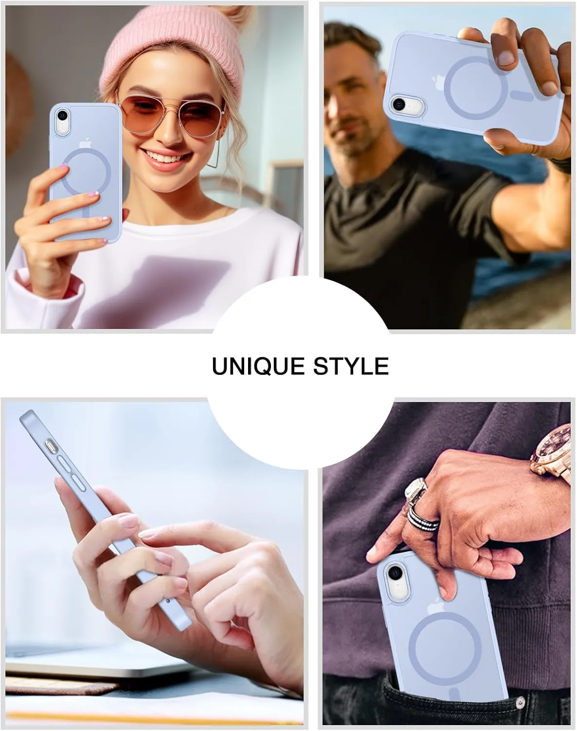 Telaso for iPhone XR Case, iPhone XR Phone Case Compatible with Magsafe Translucent Matte Back Shockproof Anti-Scratch Anti-Yellow Full Body Protective Magnetic iPhone XR Case, Baby Blue