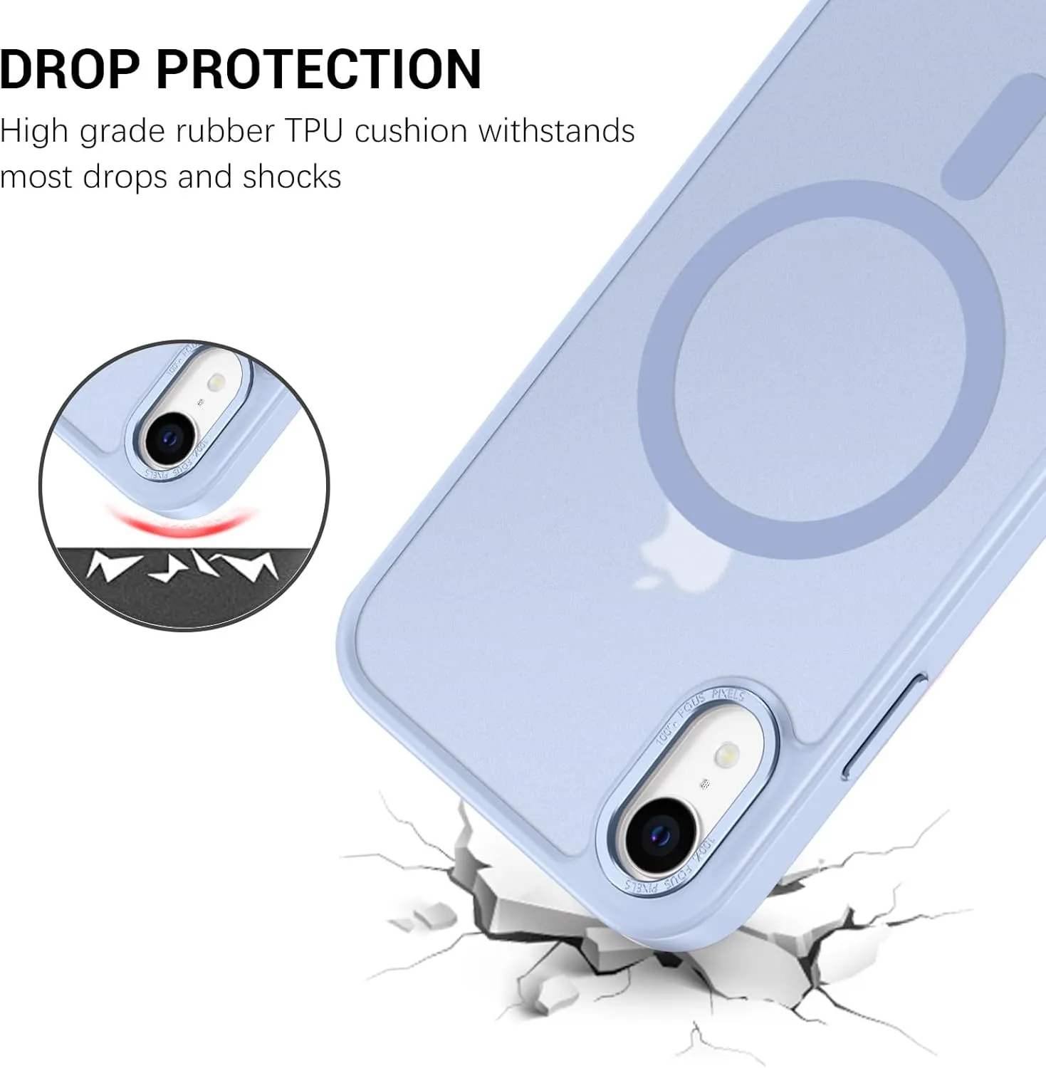 Telaso for iPhone XR Case, iPhone XR Phone Case Compatible with Magsafe Translucent Matte Back Shockproof Anti-Scratch Anti-Yellow Full Body Protective Magnetic iPhone XR Case, Baby Blue