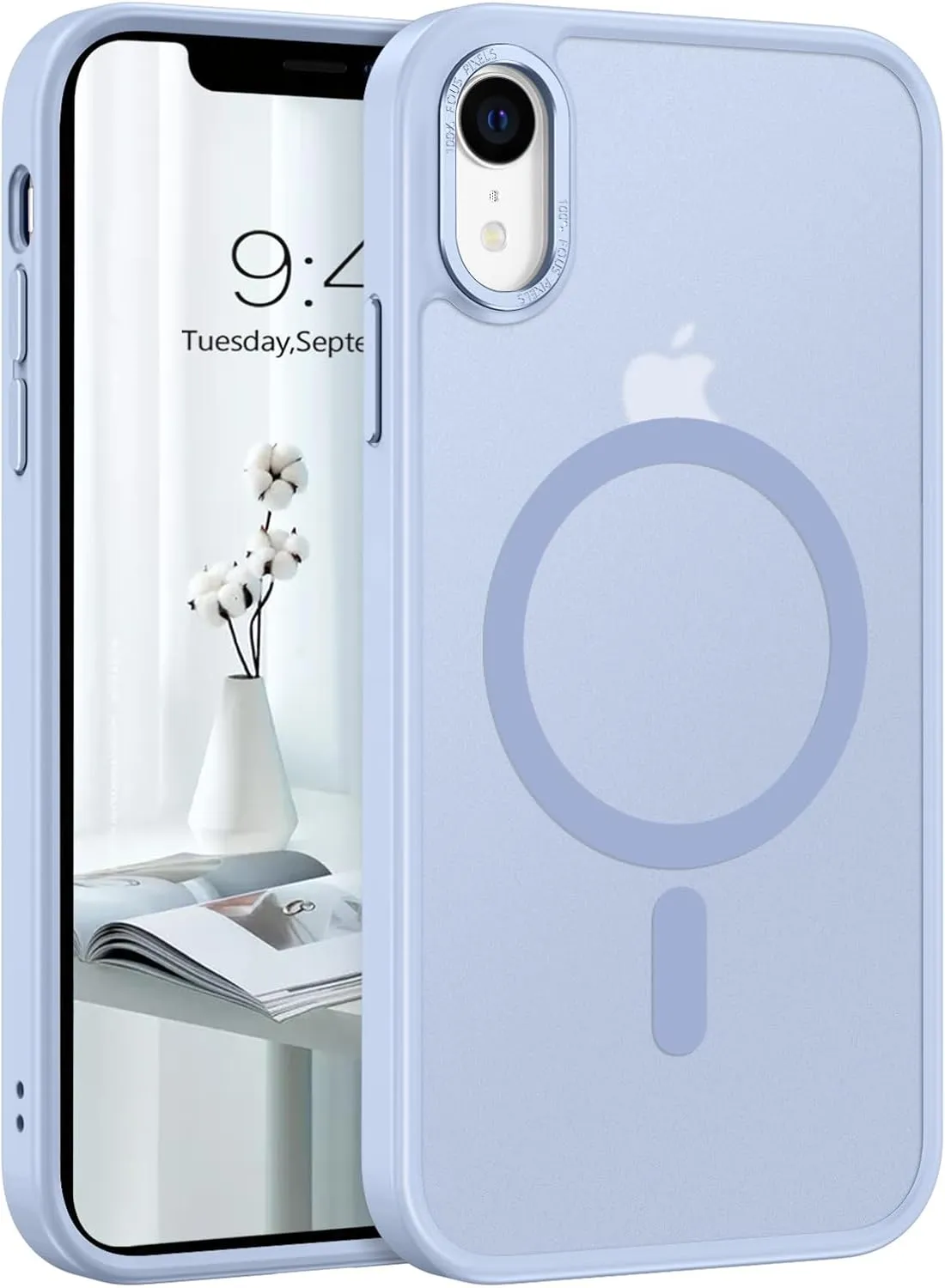 Telaso for iPhone XR Case, iPhone XR Phone Case Compatible with Magsafe Translucent Matte Back Shockproof Anti-Scratch Anti-Yellow Full Body Protective Magnetic iPhone XR Case, Baby Blue