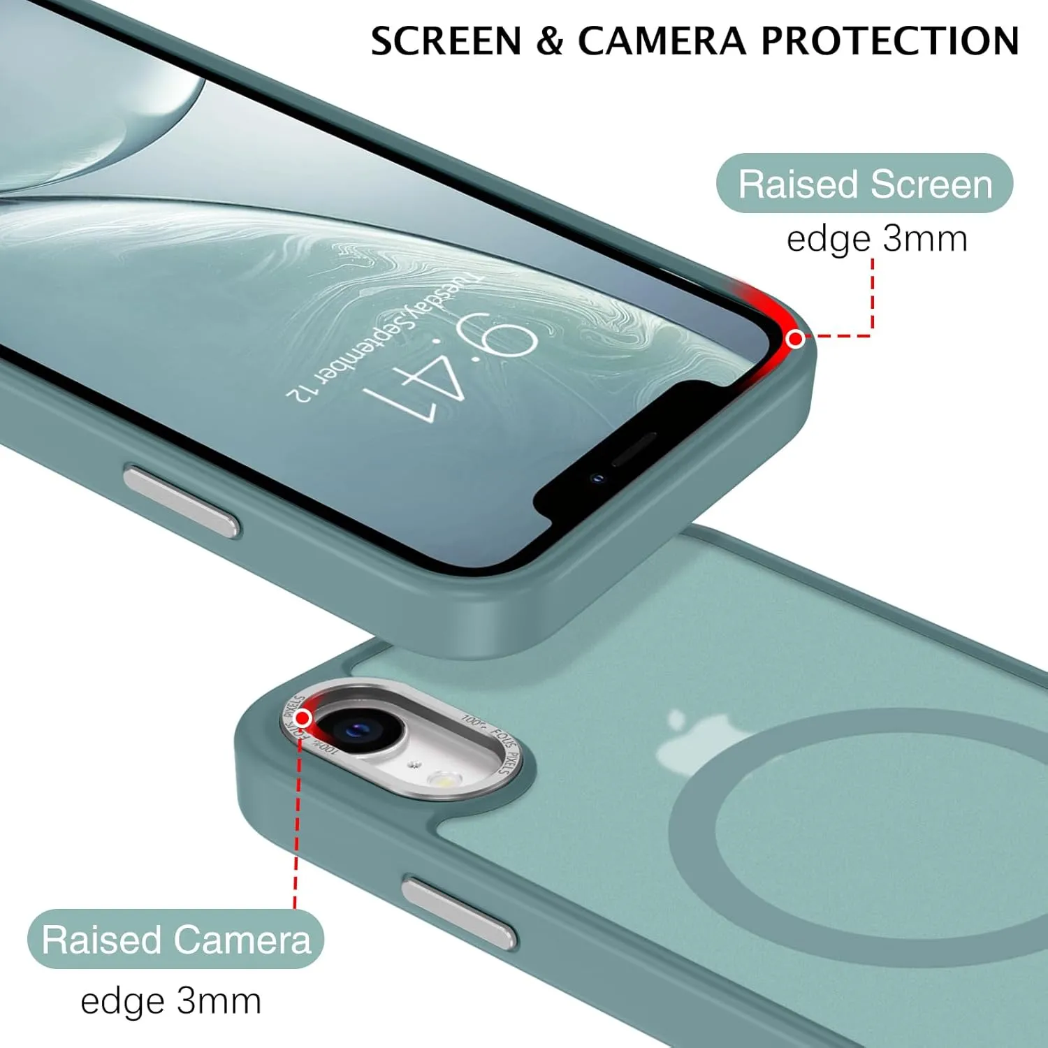 Telaso for iPhone XR Case, iPhone XR Phone Case Compatible with Magsafe Translucent Matte Back Shockproof Anti-Scratch Anti-Yellow Full Body Protective Magnetic iPhone XR Case, Calke Green
