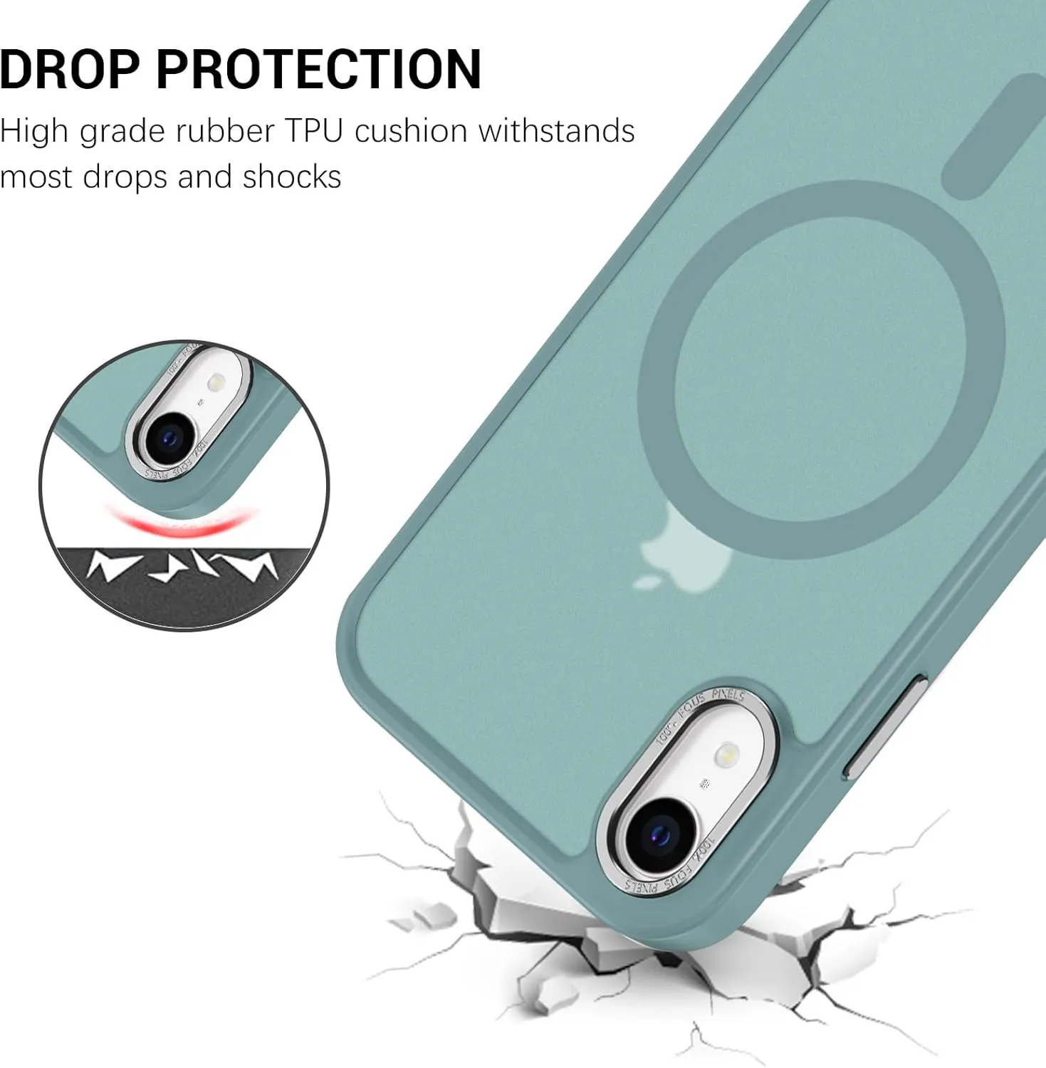 Telaso for iPhone XR Case, iPhone XR Phone Case Compatible with Magsafe Translucent Matte Back Shockproof Anti-Scratch Anti-Yellow Full Body Protective Magnetic iPhone XR Case, Calke Green