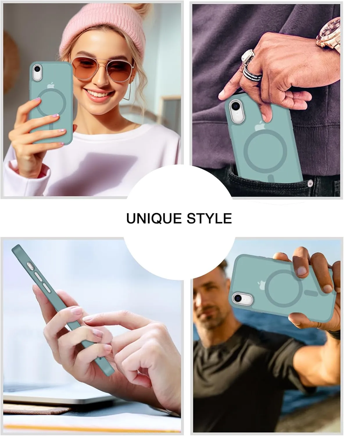 Telaso for iPhone XR Case, iPhone XR Phone Case Compatible with Magsafe Translucent Matte Back Shockproof Anti-Scratch Anti-Yellow Full Body Protective Magnetic iPhone XR Case, Calke Green