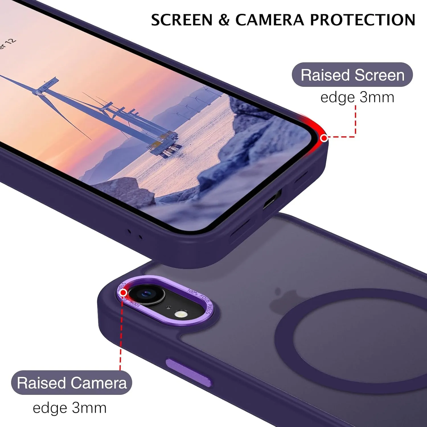 Telaso for iPhone XR Case, iPhone XR Phone Case Compatible with Magsafe Translucent Matte Back Shockproof Anti-Scratch Anti-Yellow Full Body Protective Magnetic iPhone XR Case, Dark Purple