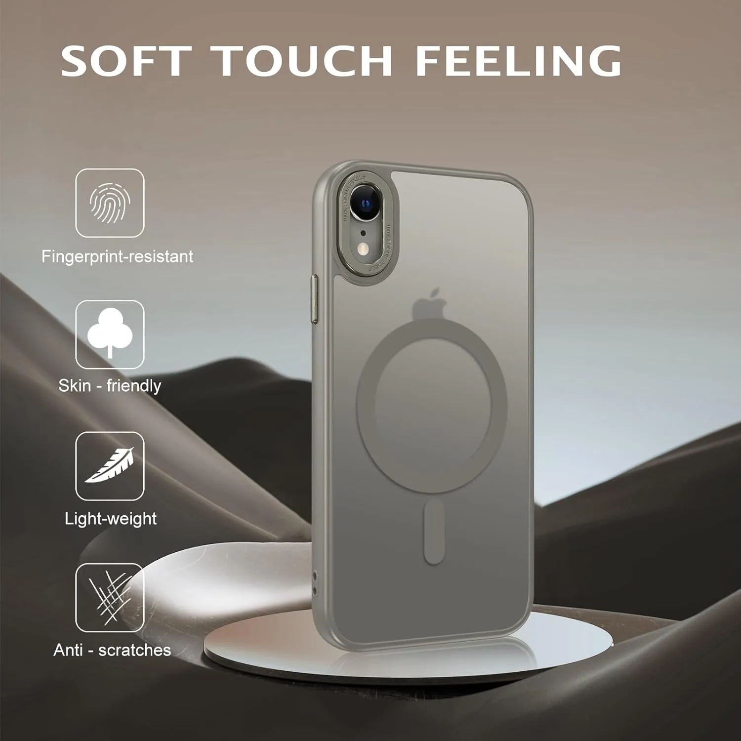 Telaso for iPhone XR Case, iPhone XR Phone Case Compatible with Magsafe Wireless Charging Translucent Matte Back Shockproof Anti-Scratch Anti-Yellow Protective Magnetic iPhone XR Case, Grey