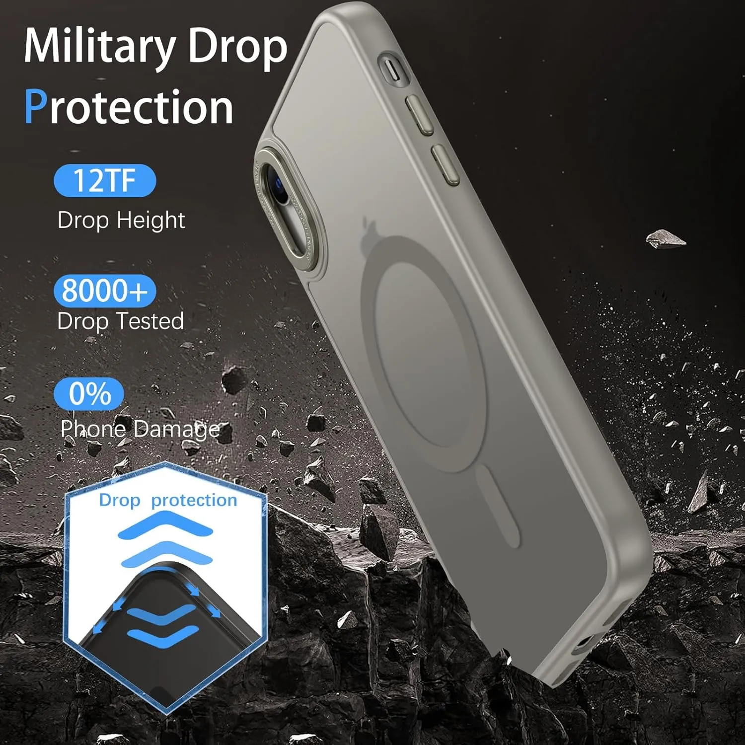 Telaso for iPhone XR Case, iPhone XR Phone Case Compatible with Magsafe Wireless Charging Translucent Matte Back Shockproof Anti-Scratch Anti-Yellow Protective Magnetic iPhone XR Case, Grey