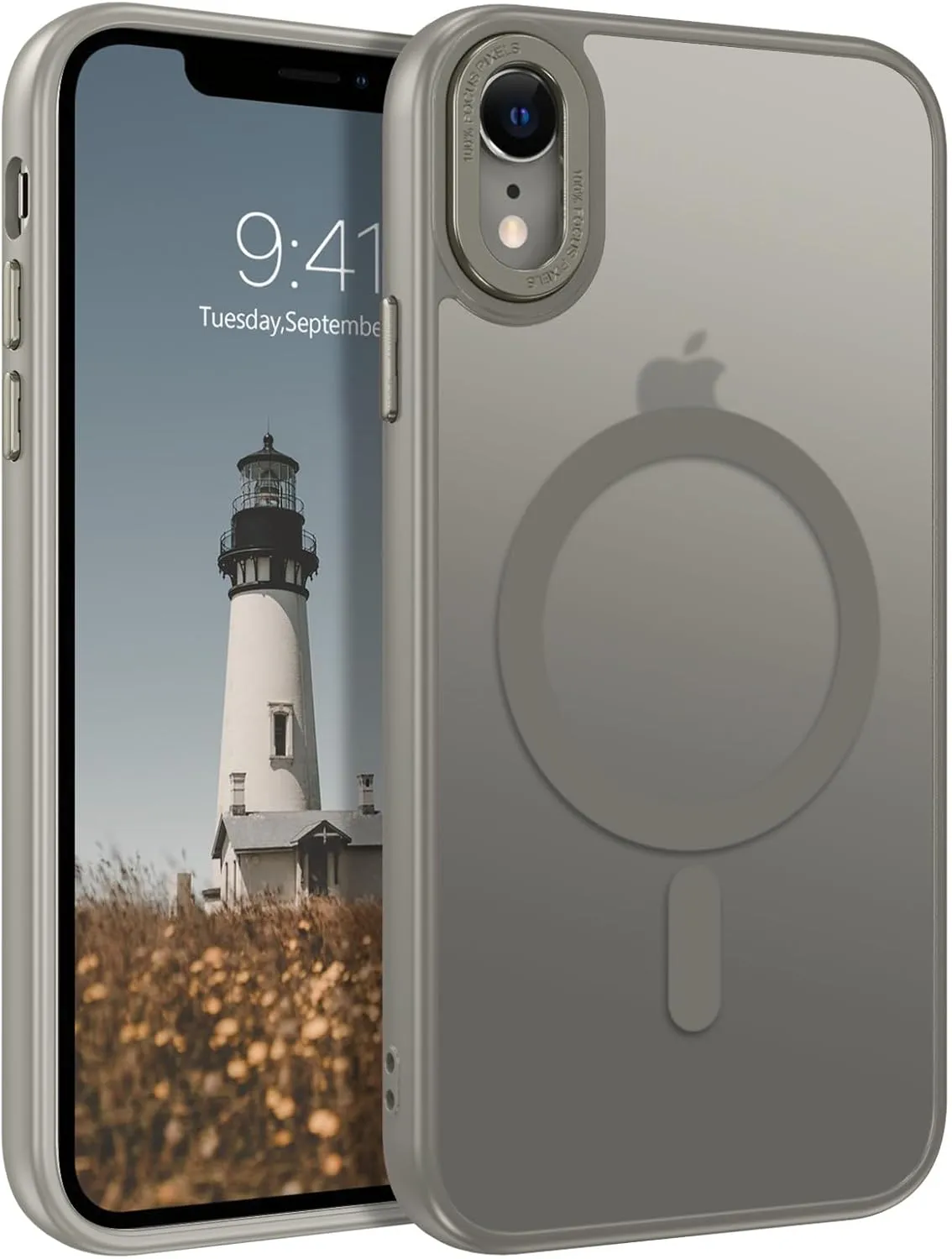 Telaso for iPhone XR Case, iPhone XR Phone Case Compatible with Magsafe Wireless Charging Translucent Matte Back Shockproof Anti-Scratch Anti-Yellow Protective Magnetic iPhone XR Case, Grey