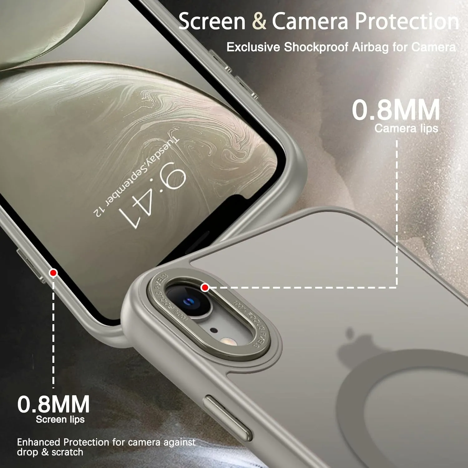 Telaso for iPhone XR Case, iPhone XR Phone Case Compatible with Magsafe Wireless Charging Translucent Matte Back Shockproof Anti-Scratch Anti-Yellow Protective Magnetic iPhone XR Case, Grey