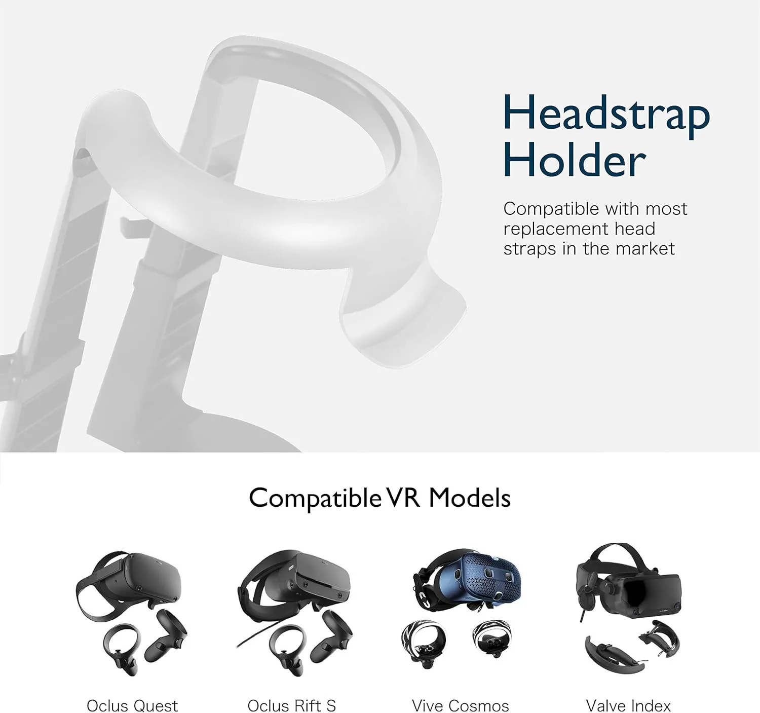 TNP VR Headset Stand for Oculus Quest 2 Holder Touch Controller Display Stand Docking Station White, Meta Quest 2/ Quest/Rift/Rift S/Samsung Odyssey VR Stand/Valve Index/HTC Vive/Valve Index