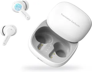 Translation Earbuds Real Time, AI Translator Earbuds with 144 Languages & Accents, Language Translator Earbuds Translating No Monthly Fees for Travel, Business, Learning (White)