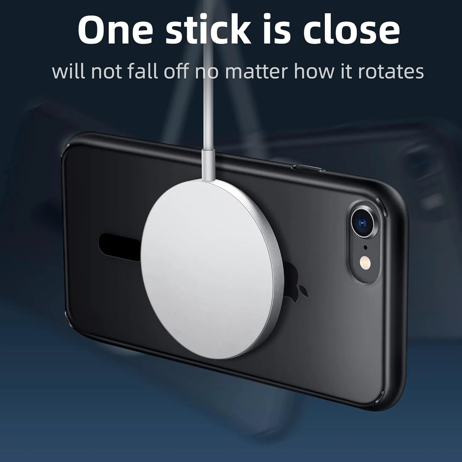 Translucent Hard PC Magnetic Case for iPhone 8/SE (4.7") Black - Built-in Magnets, Compatible with MagSafe