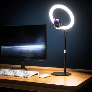 UBeesize 12" Desk Ring Light with Stand & Phone Holder - Adjustable Studio Light for PhotographyZoom Meetings, YouTube, TikTok, Live Streaming