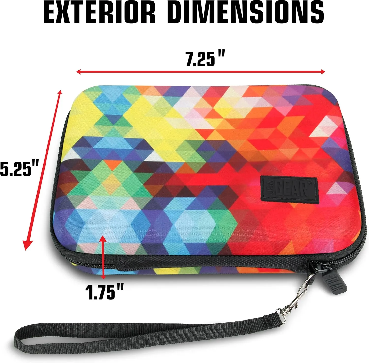 USA Gear Mini PC Case Compatible with Raspberry Pi 3, Raspberry Pi 4, Zero, and Model B Motherboard - Water Resistant, Accessory Storage, Wrist Strap, and Security Strap - Geometric