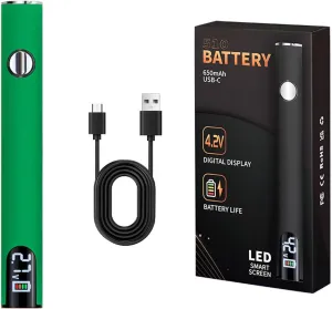 USB Rechargeable 650mAh Cordless Soldering Pen With LED Digital Display Adjustable Temperature 510 Threaded Battery Design For Home Appliance Electronic Kit With Connectors Charging Function (Green)