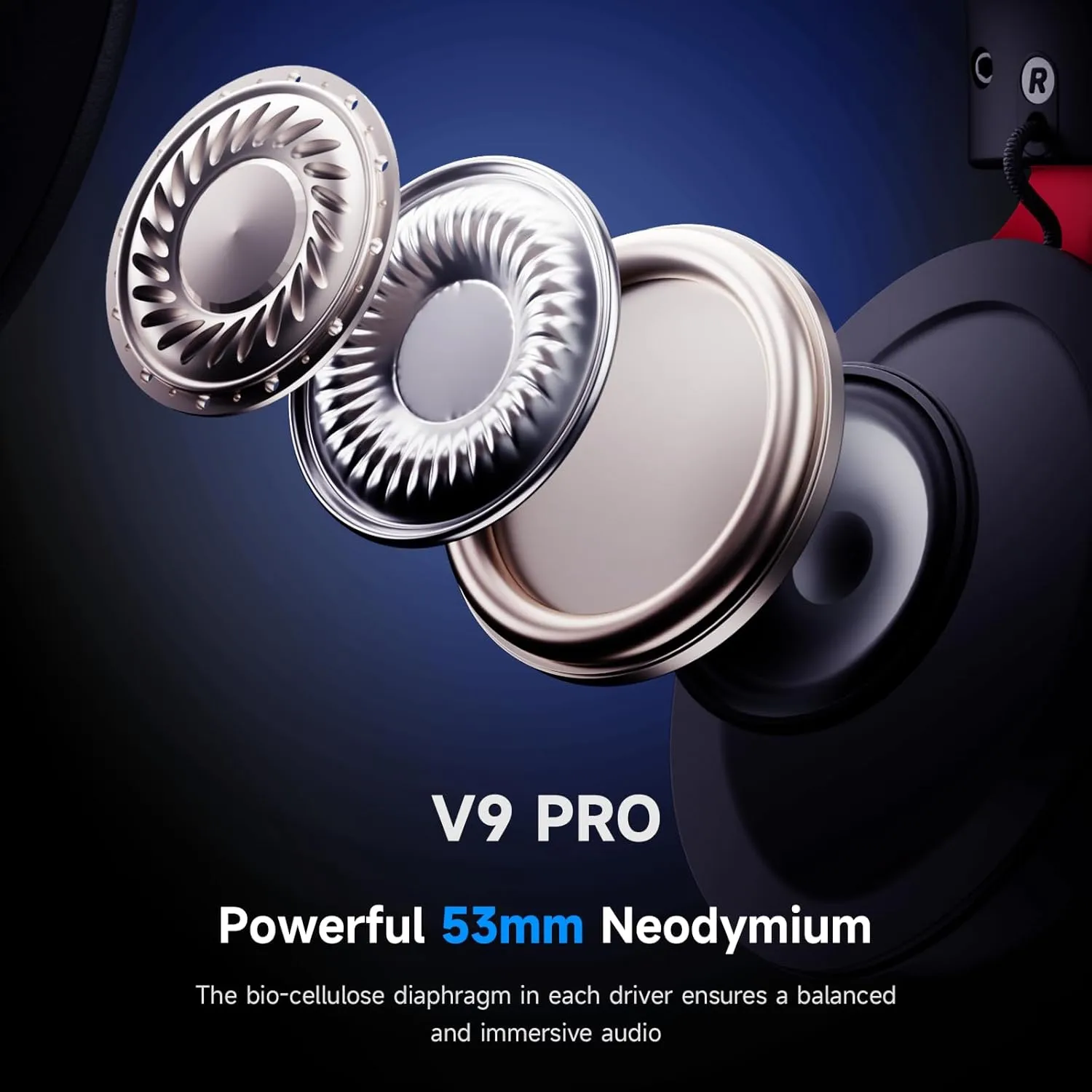 V9 PRO Wireless Gaming Headset 7.1 Surround Sound for PS5 PS4 PC SWITCH TOPSPEED Gaming Headphones, Noise Canceling Mic, 250Hr Battery, Low 15ms Latency, Lightweight, BT 5.3 FPS Games Black&Red