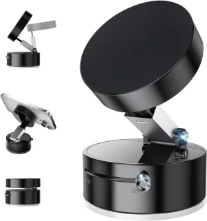 Vacuum Suction Magnetic Phone Holder, Upgraded Suction Cup Phone Holders, Magnetic Car Phone holders for phone and All Smartphones, Portable Phone Holder Mount for Gym/Mirror/Smooth Surface, Black