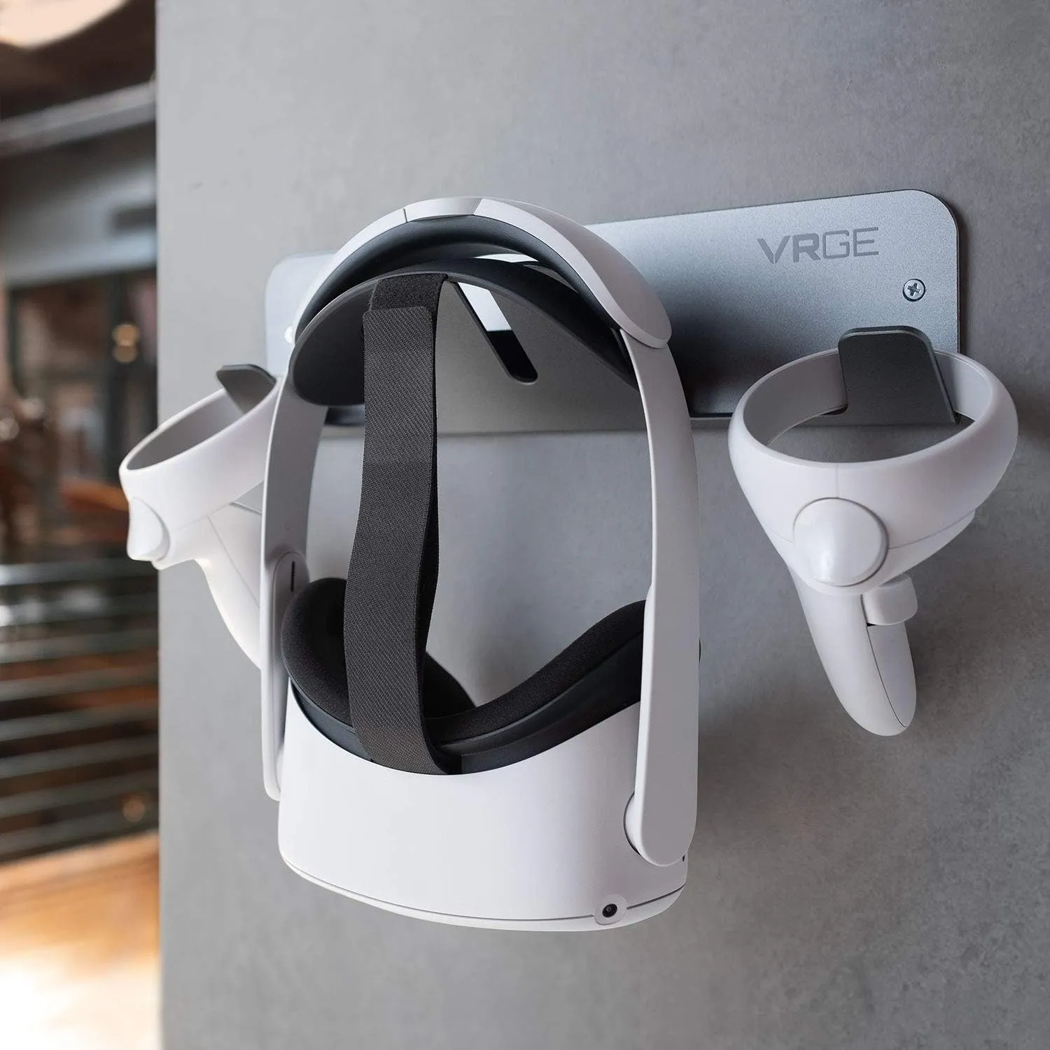 VRGE VR Wall Mount Storage Stand Hook - for Meta/Oculus Quest 3/2 - Rift-S - HTC Vive Pro - PS5 VR2 - Valve Index and Mixed Reality Headsets