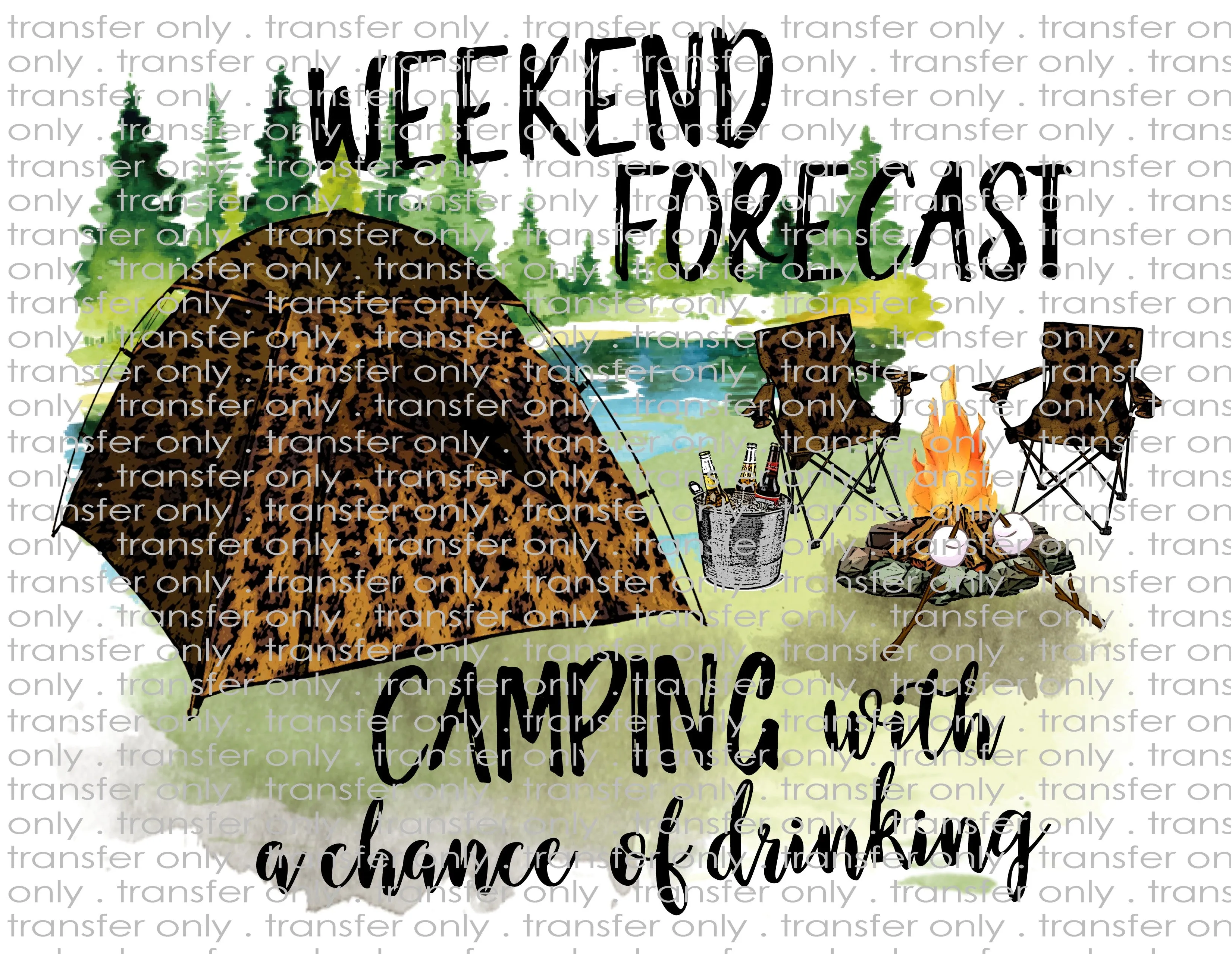 Waterslide, Sublimation Transfers - Summer Activities - Camping