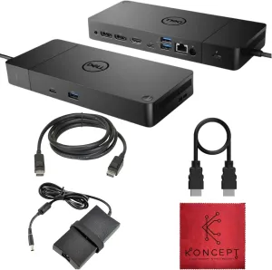 WD19TBS DELL Thunderbolt Dock Bundle - 1 Year Warranty - Dell Docking Station Dual Monitor with 180, HDMI Cable, DisplayPort Cable - Dell Laptop Docking Station USB C (Renewed)