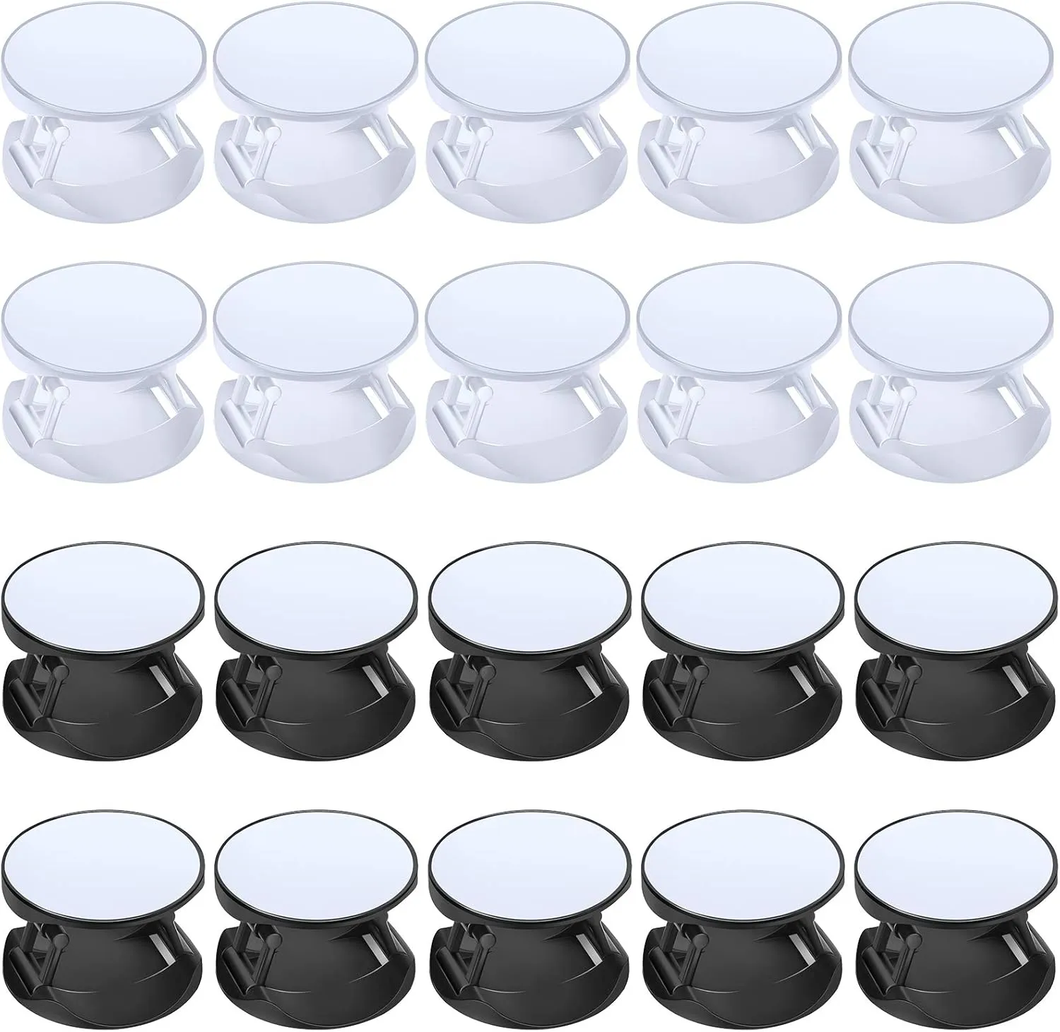 Weewooday 20 Pcs Sublimation Socket Blank Phone Grip Holders Collapsible Phone Grips Self Adhesive Sublimation Holders for Smartphones and Tablets(Black and White)