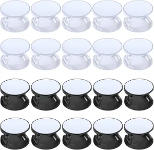 Weewooday 20 Pcs Sublimation Socket Blank Phone Grip Holders Collapsible Phone Grips Self Adhesive Sublimation Holders for Smartphones and Tablets(Black and White)