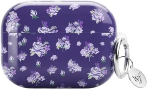 Wildflower Cases - Sugar Plum Floral Airpods Pro Gen 2 Case, Compatible with Apple Airpods Pro Gen 2 Only | Floral, Blue, Dark Purple, Trendy - Protective Cover, Keychain, Women Owned Small Business