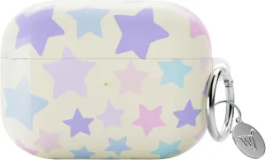 Wildflower Cases - Super Sweet Stars Airpods Pro Gen 2 Case, Compatible with Apple Airpods Pro Gen 2 Only | Stars, Pink, Yellow, Blue, Trendy - Protective Cover, Keychain, Women Owned Small Business