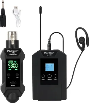 Wireless in Ear Monitor System with Transmitter Clip on Receiver Automatic Pairing in-Ear Monitoring for Studio,Guitar,DJ,Live Performance