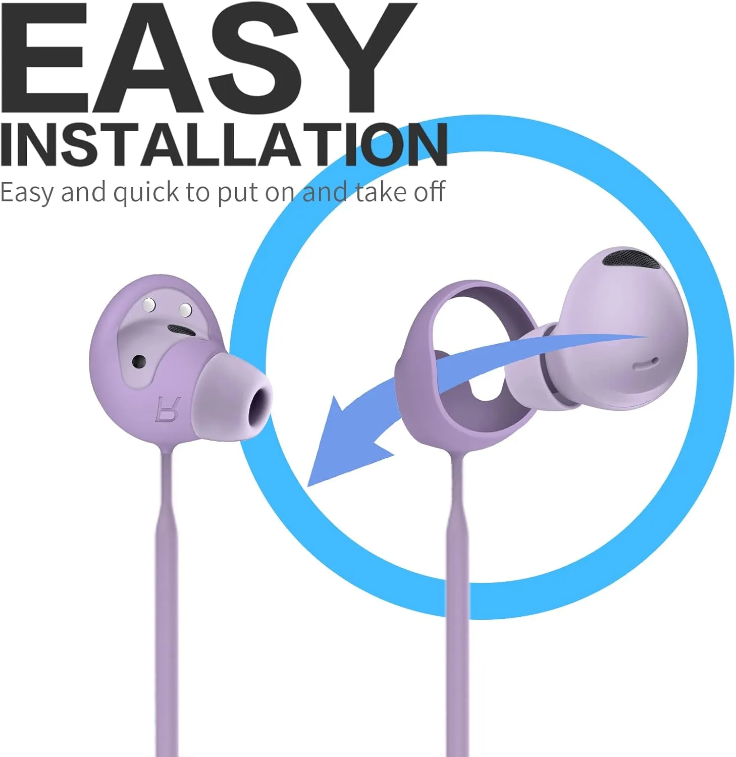 WOFRO Anti-Lost Strap for Galaxy Buds 2 Pro (2022), Sports Soft Silicone Lanyard Accessories Compatible with Samsung Galaxy Buds Pro 2 Earbuds Neck Rope (bora purple)