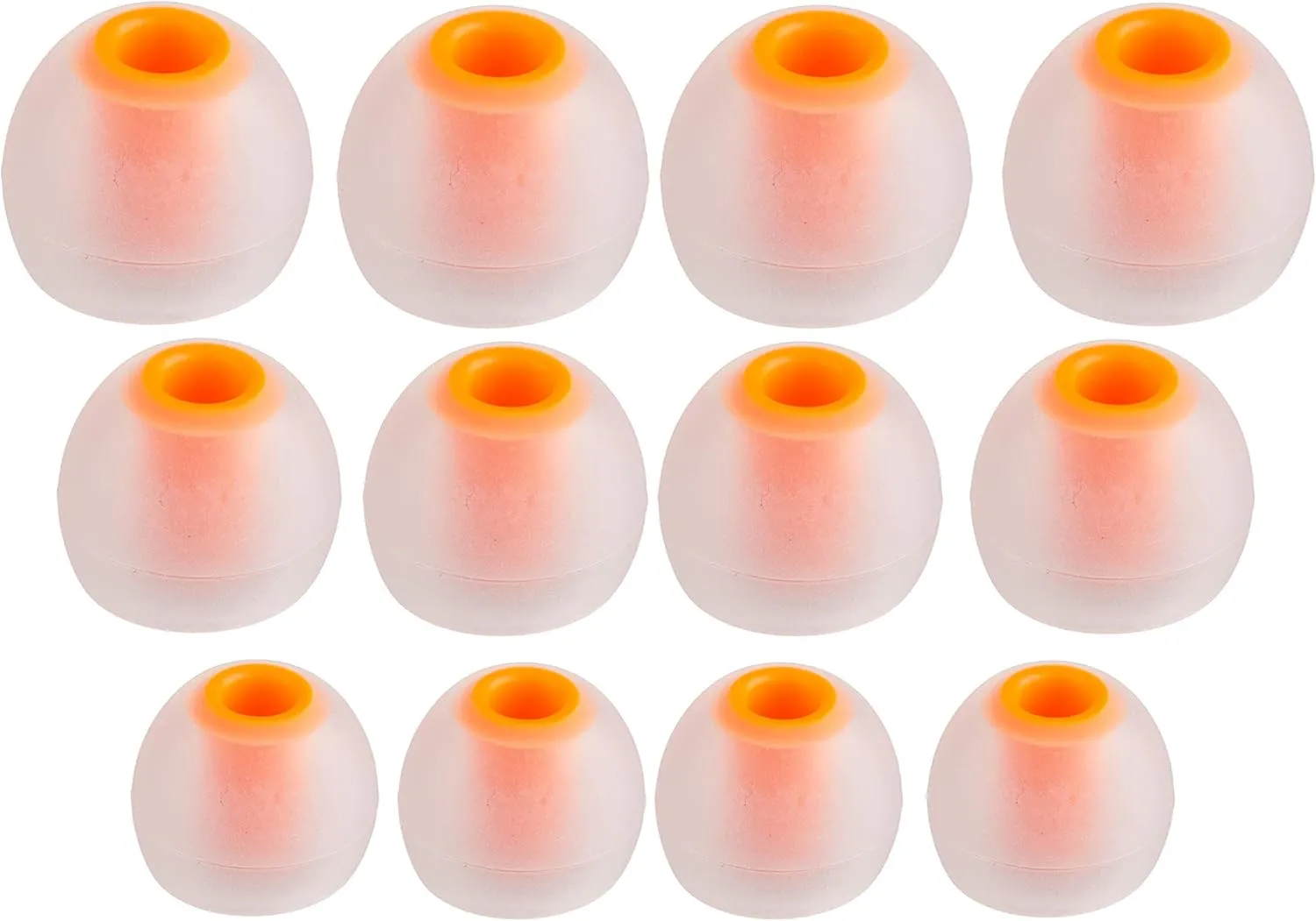 Xcessor (S/M/L  6 Pairs (12 Pieces) of Silicone Replacement in Ear Earphone S/M/L Size Earbuds  Replacement Ear Tips for Popular in-Ear Headphones. Transparent/Orange