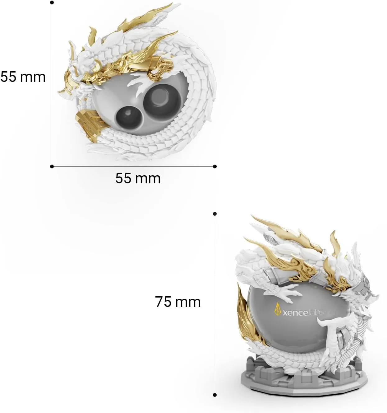 XENCELABS Limited Edition Dragon Pen Holders for 3 Button Pen, Thin Pen, and Other Digital Pens White